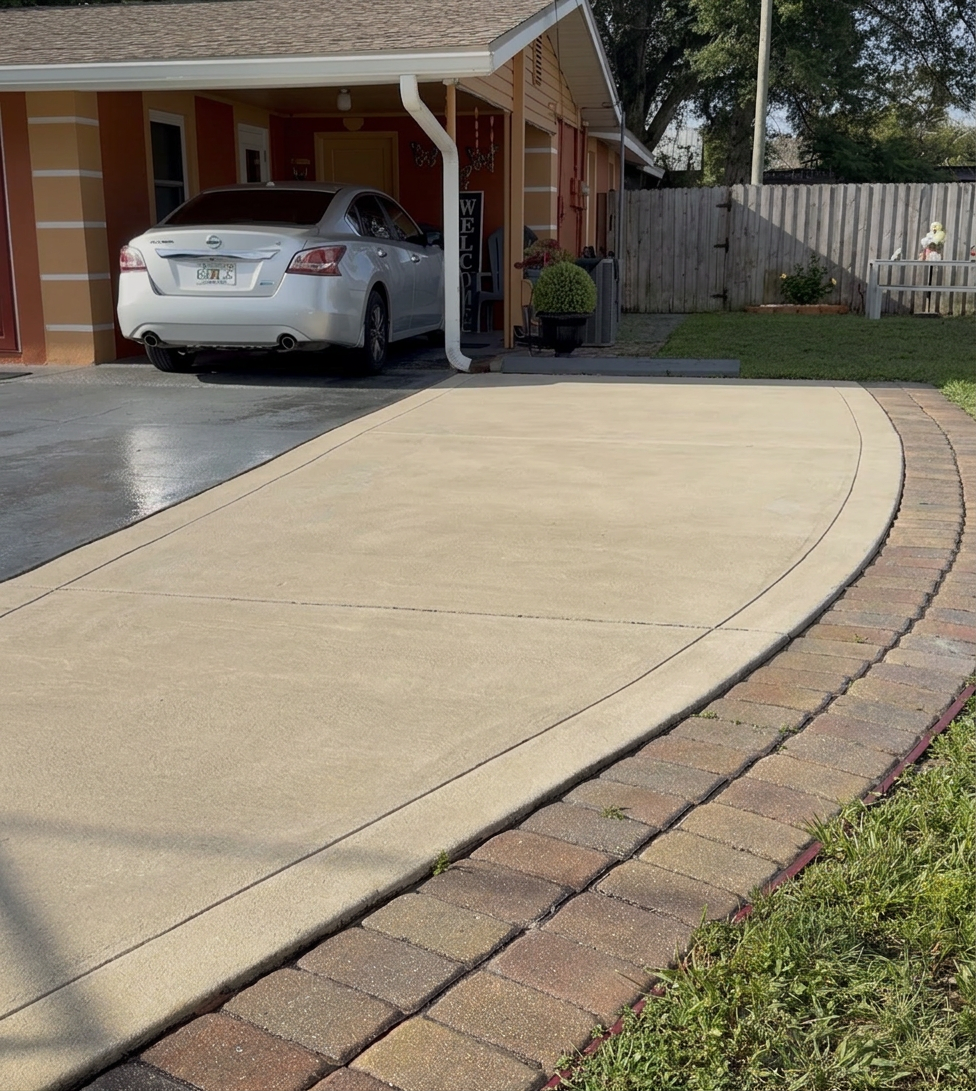 After — driveway pressure washing in Lakeland, FL